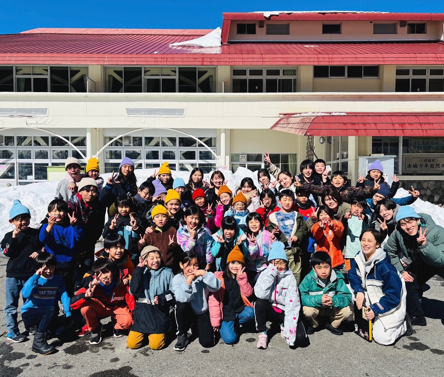 滅多に見れない雪で興奮した！